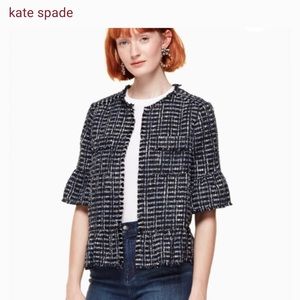 Kate Spade flounce tweed jacket